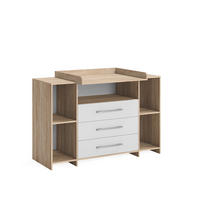 WICKELKOMMODE Oskar Weiß/Sonoma 143 x 100 cm XL mit Schubladen - Weiß/Sonoma Eiche, Holzwerkstoff (143/100/70cm) - Vicco