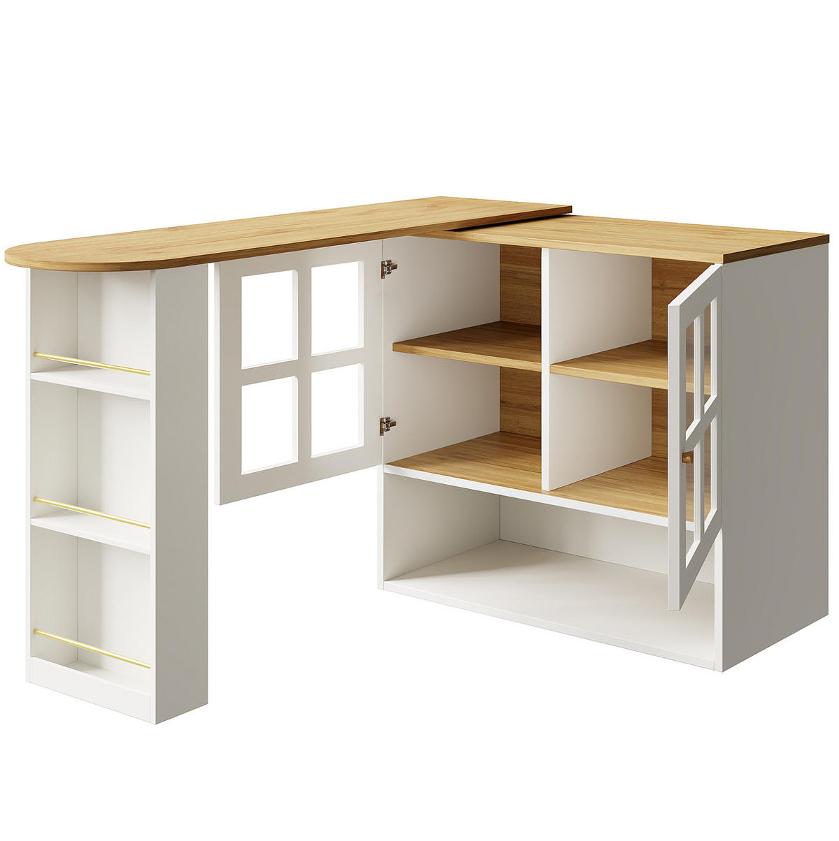 STEHTISCH drehbar ausziehbar 204 cm Weiß MDF - Weiß, Holz (39/102.5/138cm) - Beauniv