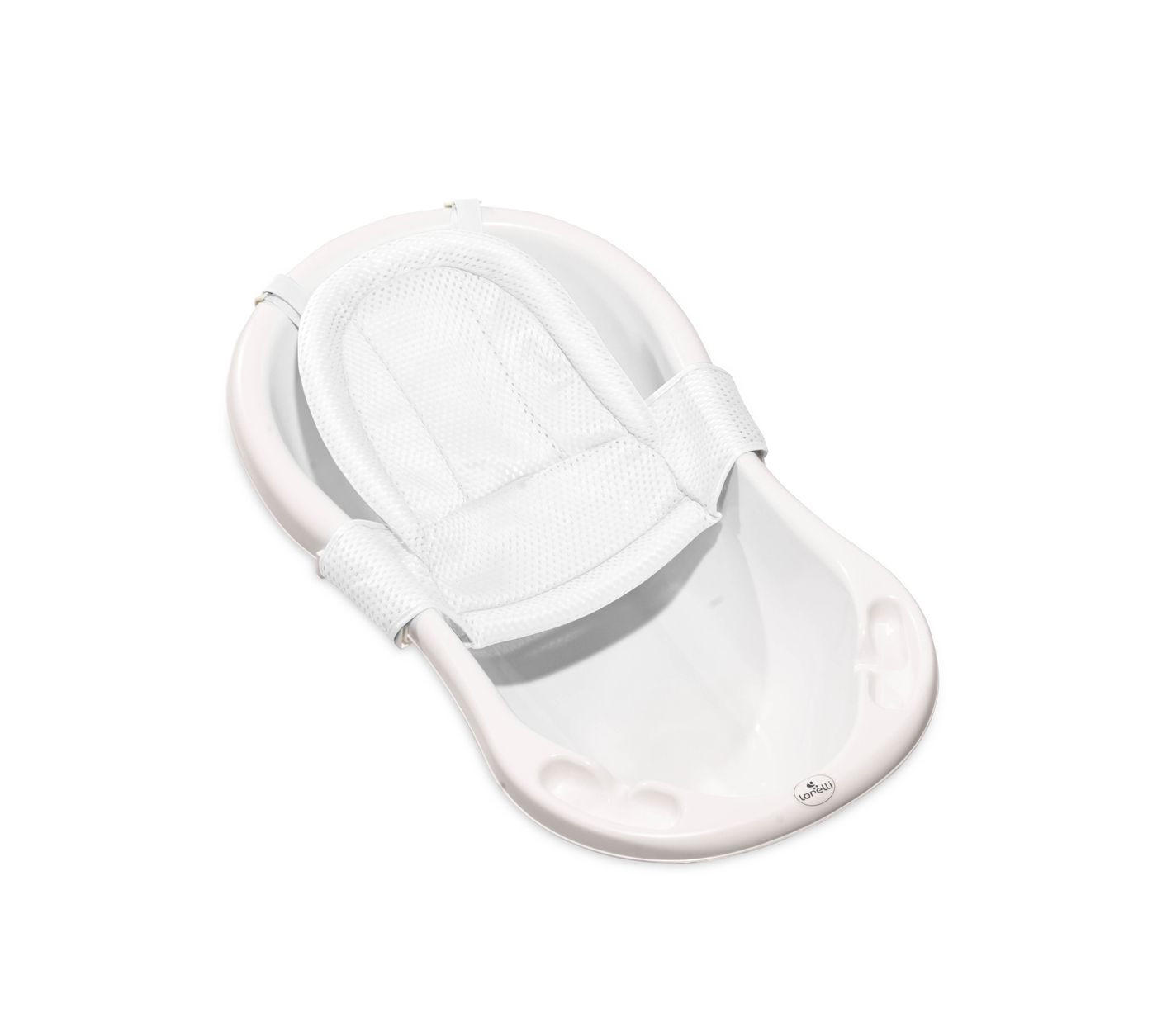 BABYBADEWANNE Netz Froggy weiß Badewanneneinsatz Kunststoff Clips ab Geburt - Weiß, Textil (47/62cm) - Lorelli