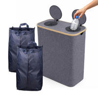 PFANDFLASCHEN-SAMMELBEHÄLTER - Grau, Holz/Kunststoff (57/80/37cm) - Relaxdays