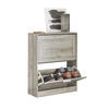 SCHUHSCHRANK Grau - Grau, Holzwerkstoff (60/79/23cm) - SoBuy