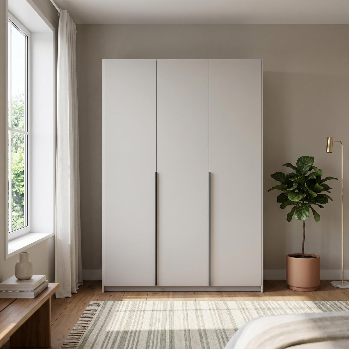 DREHTÜRENSCHRANK AMARA 148/204/58cm 3-türig Kaschmir - Kaschmir, Holzwerkstoff (148/204/58cm) - MASSENO