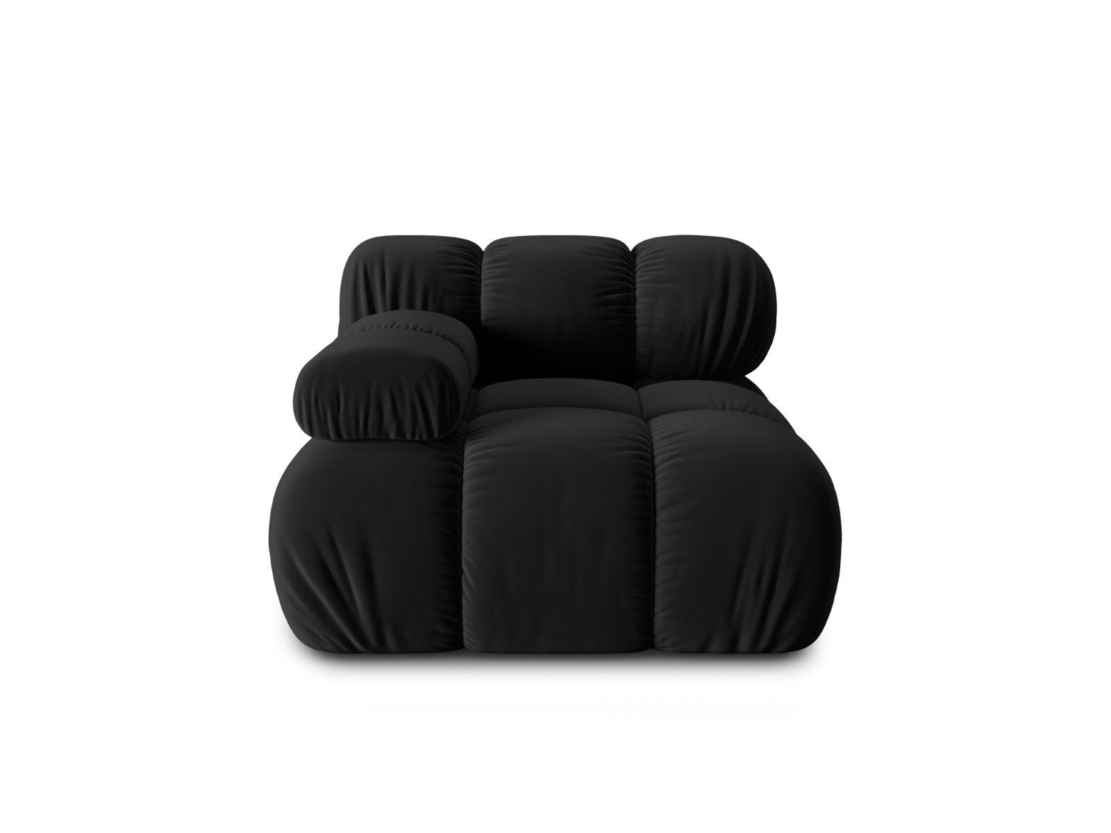 MODUL links Bellis aus Samt schwarz - Schwarz, Textil (94/70/94cm) - Micadoni