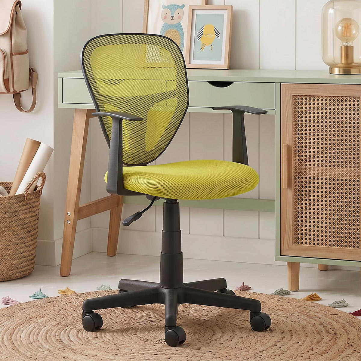 KINDERDREHSTUHL STUDIO gelb - Gelb, Textil (53/92/52cm) - IDIMEX