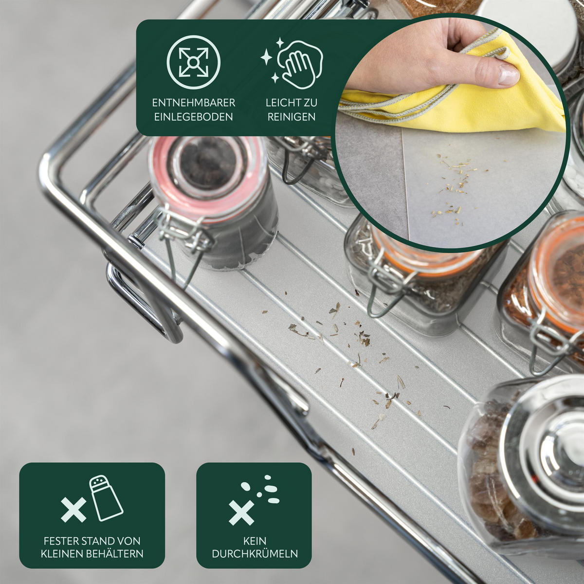 TELESKOPSCHUBLADE 60 cm, silber, Metall - Chromfarben, Metall (57/14/44cm) - bremermann