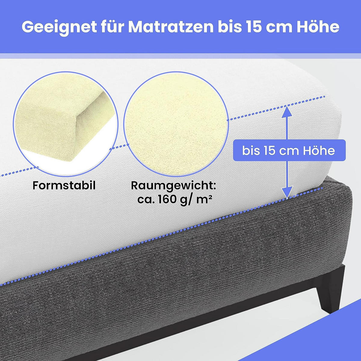 SPANNBETTLAKEN 80/180 cm, Frottee Elastisch 100 % Baumwolle Creme - Creme, Textil (80/180cm) - Best For Home