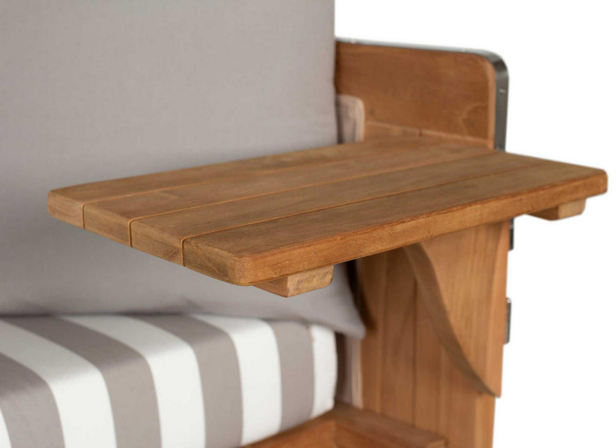 STRANDKORB XXL Düne Grande Teak Banana - Braun/Grau, Metall (142/170/95cm) - Mr. Deko