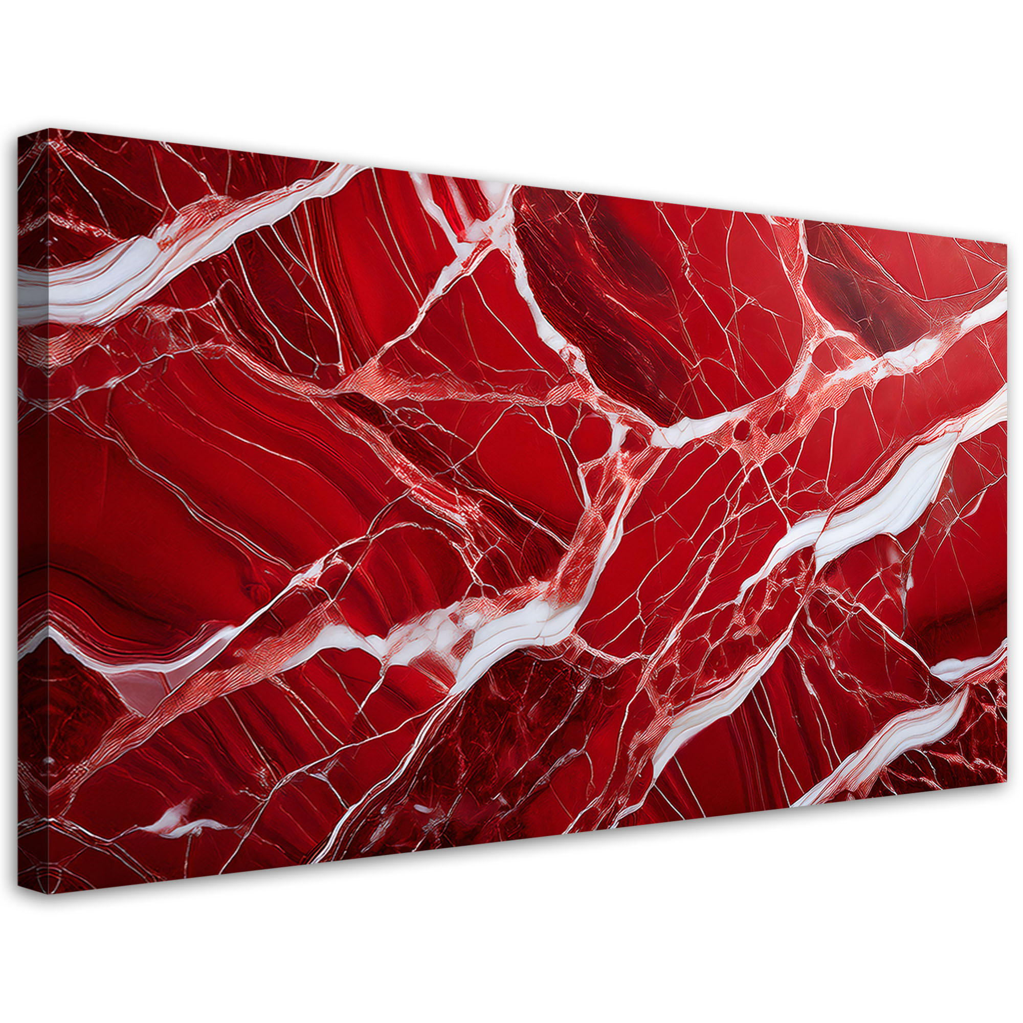 LEINWANDBILD Glamourstein aus rotem Marmor 80x40cm - Rot, Textil (80/40cm) - Feeby