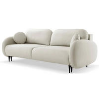 SCHLAFSOFA SOFTI, Sofa mit Schlaffunktion und Bettkasten, Farbe: Creme, Velourstoff - Creme, Textil (232/95/109cm) - Sepro Meble