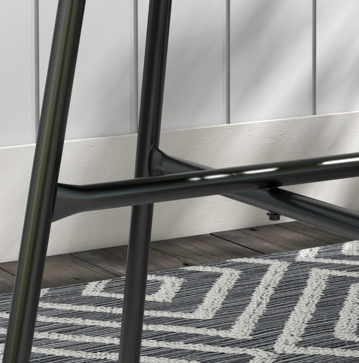 BEISTELLTISCH aus PE-Rattan 50x50x50 cm Schwarz mit gehärteter Glasplatte im Boho-Stil - Schwarz, Kunststoff (50/50/50cm) - Modfu