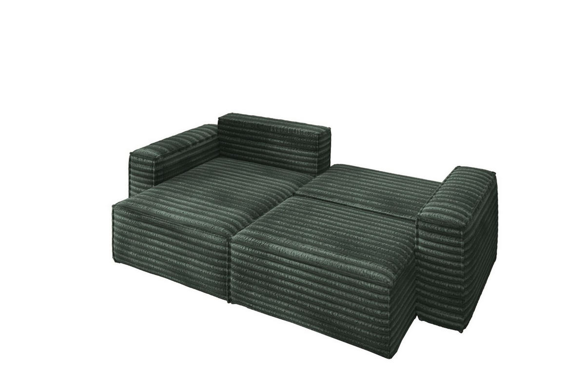 ECKSOFA Schlafsofa Madlen - Grün, Holzwerkstoff/Textil (248/140cm) - Fun Möbel