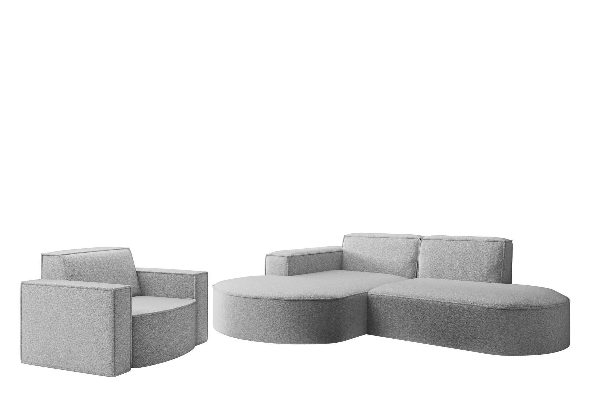 SOFASET Palma Ecksofa Sessel Ascot - Creme, Holzwerkstoff/Textil (236/78/165cm) - Fun Möbel