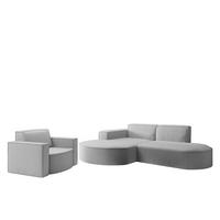 SOFASET Palma Ecksofa Sessel Ascot - Creme, Holzwerkstoff/Textil (236/78/165cm) - Fun Möbel