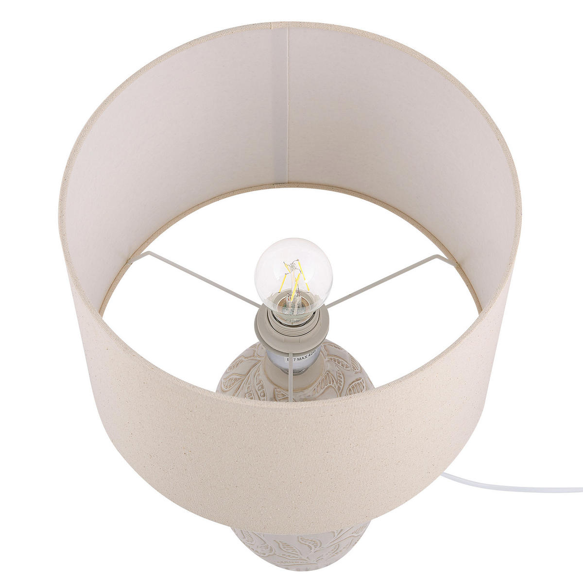 TISCHLAMPE Salza 32/32/57 cm - Beige, Keramik (32/32/57cm) - Beliani