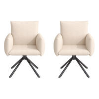 ESSZIMMERSTUHL 2er Set Drehstuhl Samt Beige Lordosenstütze - Beige, Textil (60/86/64cm) - FLIEKS