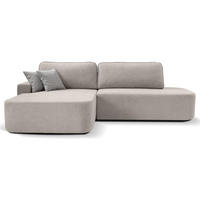 ECKSCHLAFSOFA Gavi beige velours links - Beige, Textil (269/171cm) - Beautysofa
