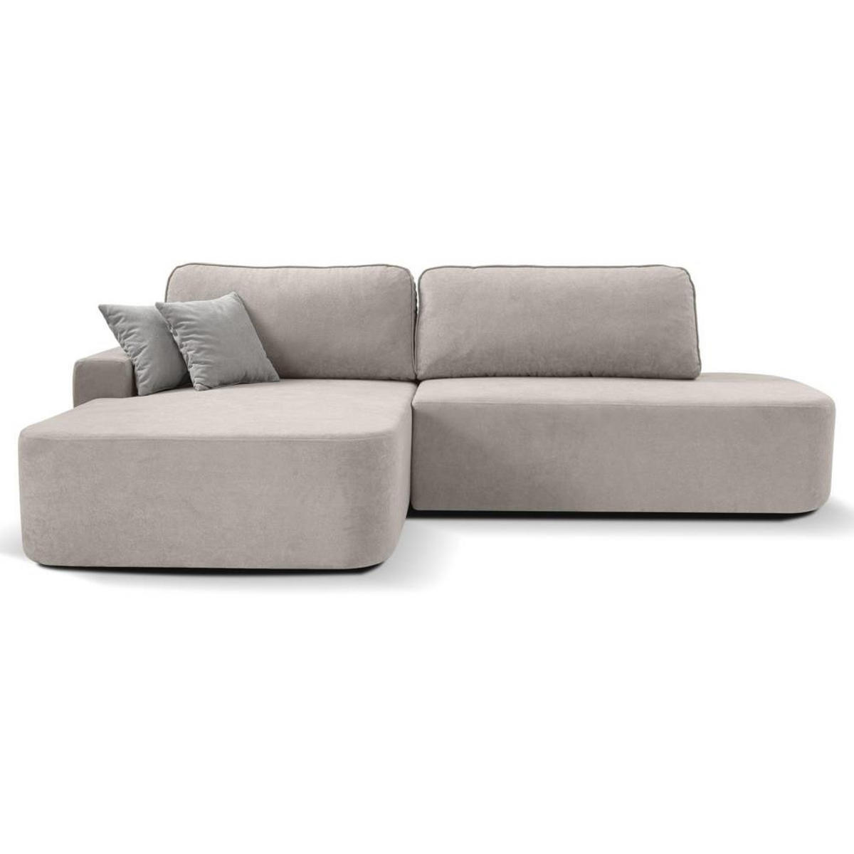 ECKSCHLAFSOFA Gavi beige velours links - Beige, Textil (269/171cm) - Beautysofa