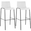 BARHOCKER 2er Set Kunststoff Weiß - Schwarz/Weiß, Kunststoff/Metall (43/100/48cm) - CLP
