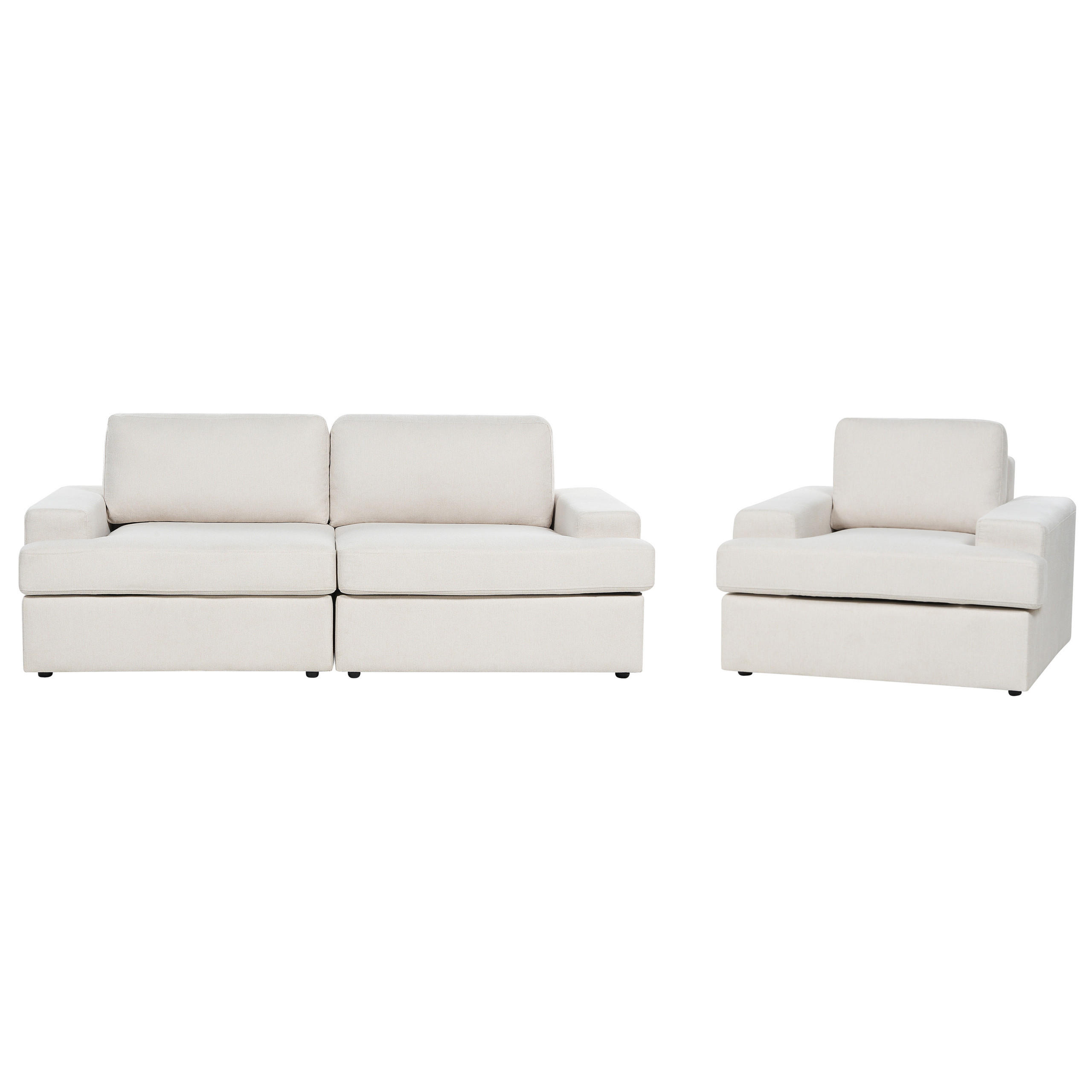 4-SITZER-SOFA SET hellbeige Alla - Beige, Textil (112/112/208cm) - Beliani