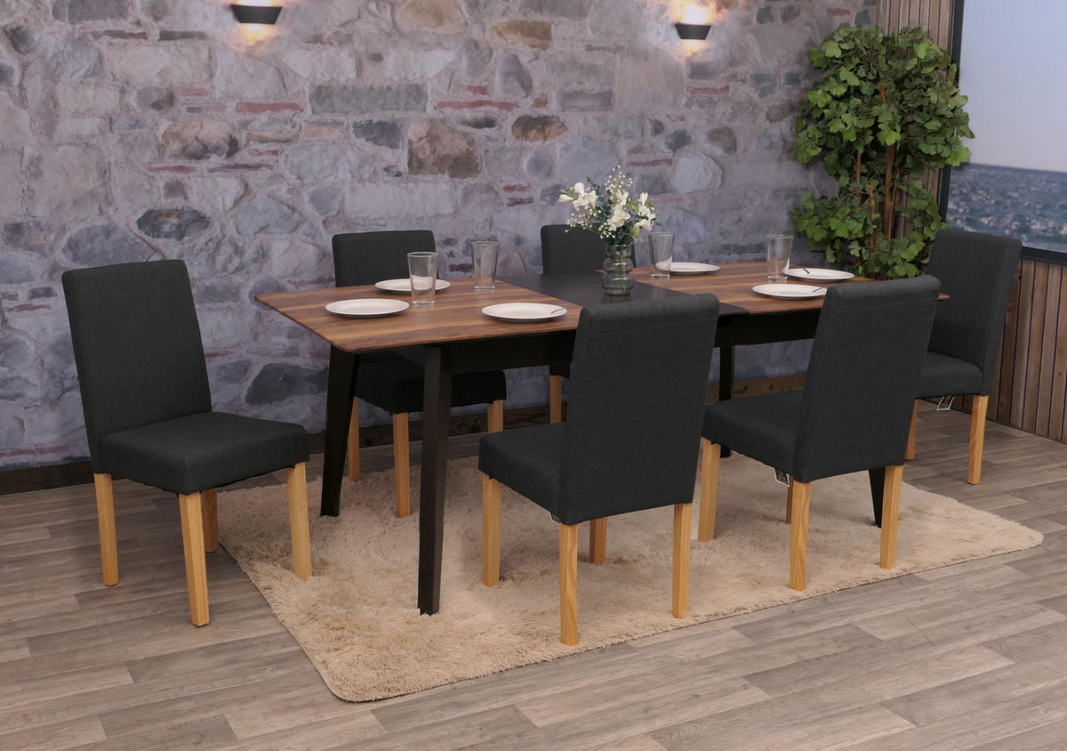 ESSZIMMERSTUHL Schwarz 6er-Set - Schwarz, Textil (43/90/48cm) - MCW