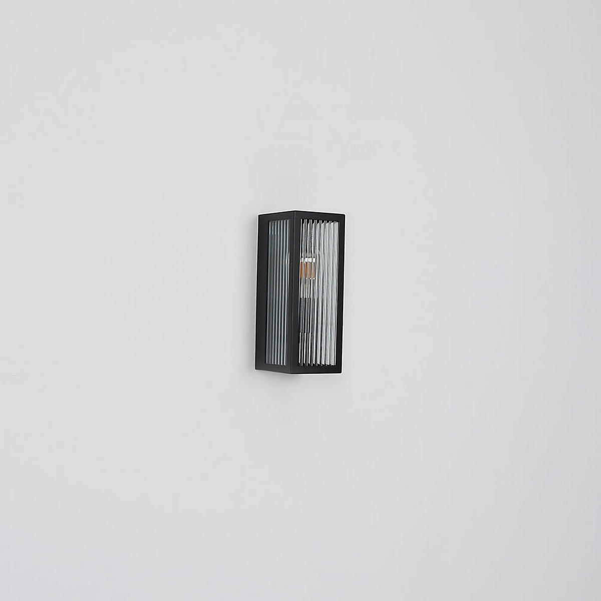 LED AUSSEN-WANDLEUCHTE Metall Schwarz - Schwarz, Glas (12/32/14cm) - Globo Lighting