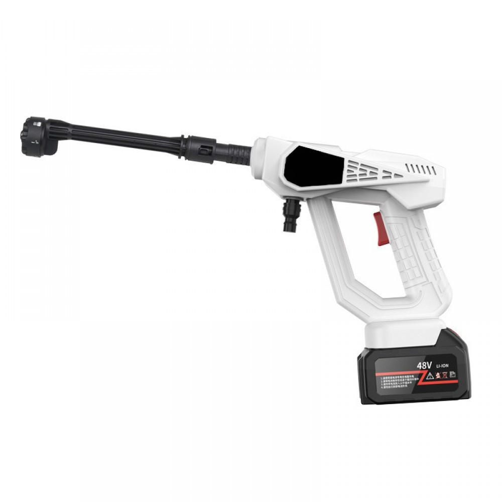 HOCHDRUCKREINIGER, 300-W-Elektrospritzpistole mit 6-in-1-Rotationsdüse, 22 bar - 48 V (Akku im Lieferumfang enthalten) - Weiß, Kunststoff (30/11.5/33cm)