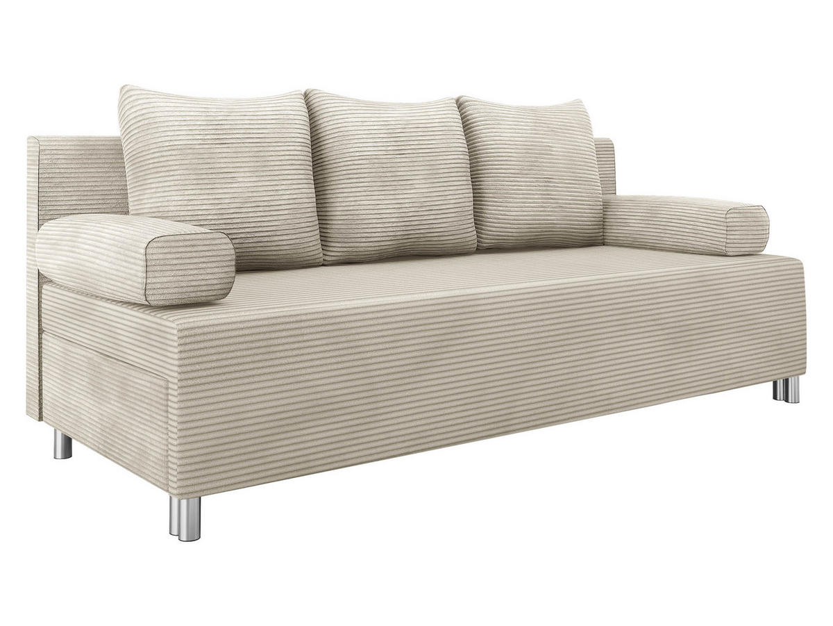 SCHLAFSOFA Dover Cord - Chromfarben/Beige, Holz/Kunststoff (192/86/80cm) - MIRJAN24