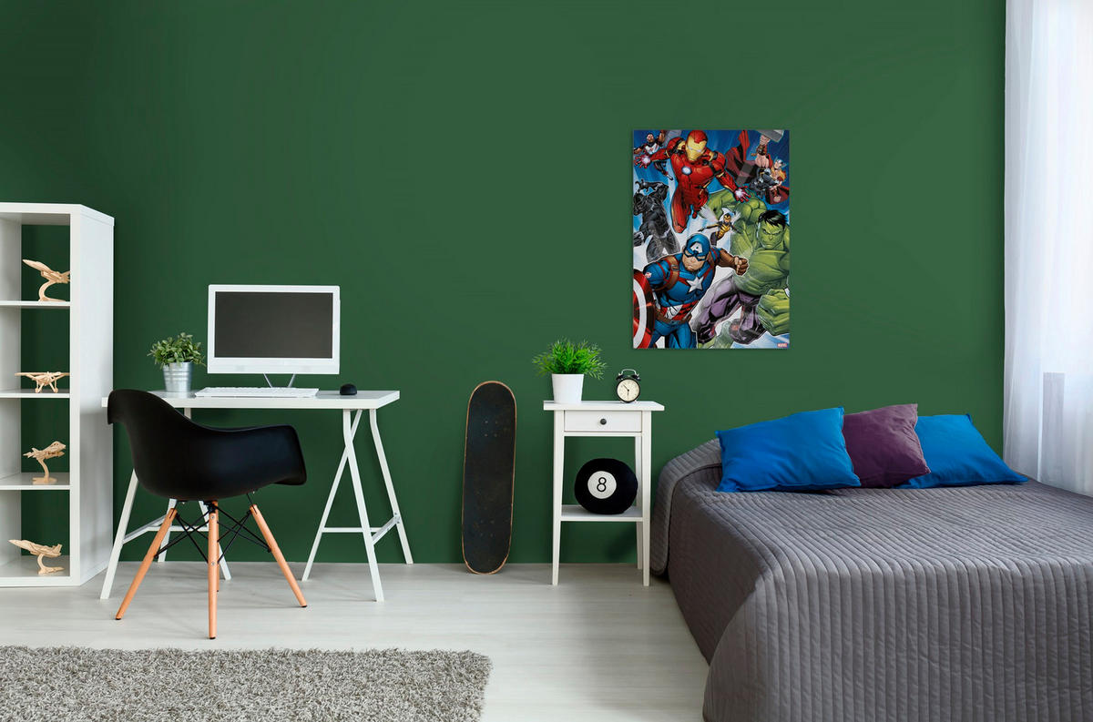 LEINWANDBILD Marvel The Avengers - Leinwand 50x70cm - Multicolor, Holzwerkstoff (70/50cm) - Marvel