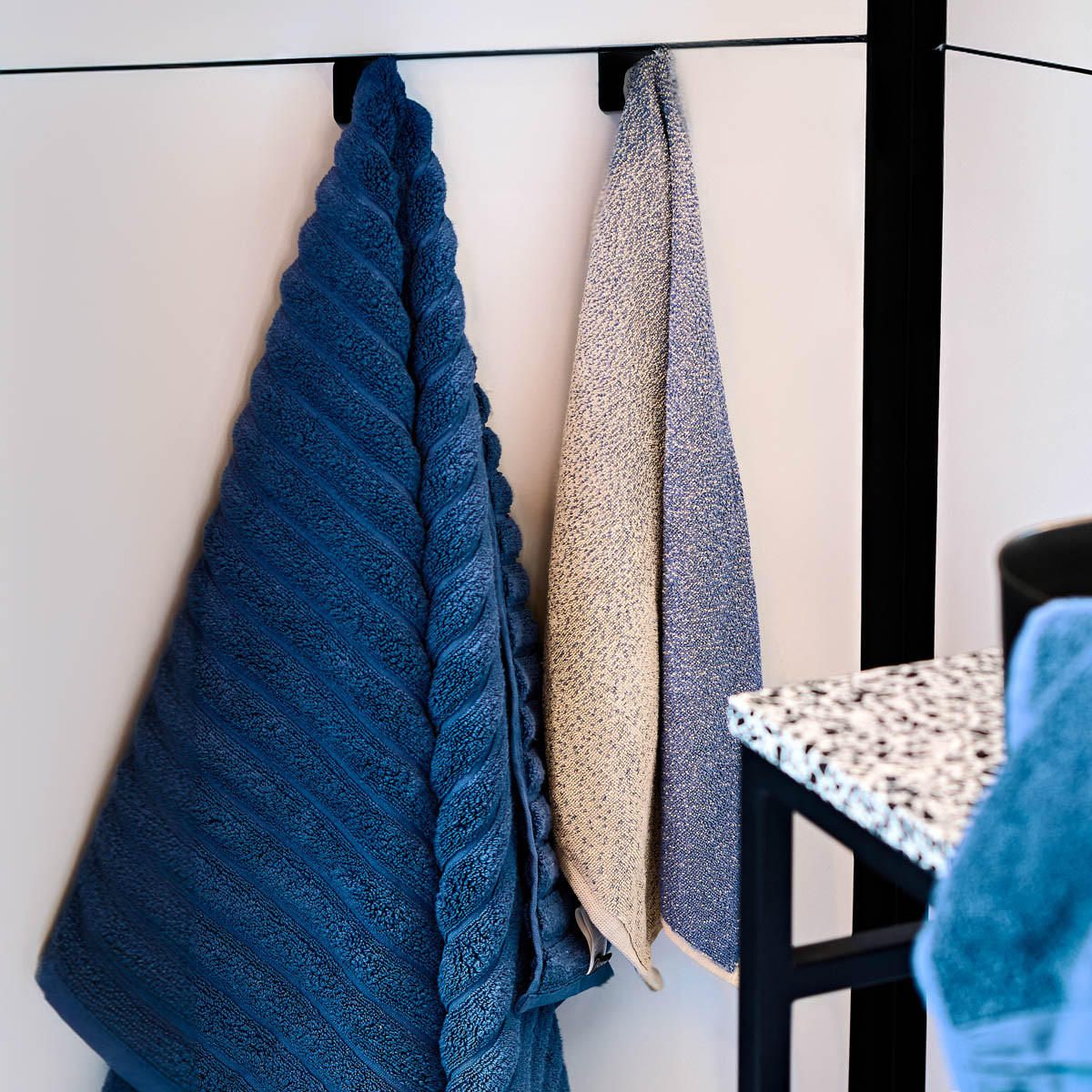 BADETUCH Astri blau 70/130 cm - Blau, Textil (70/130cm) - Homla