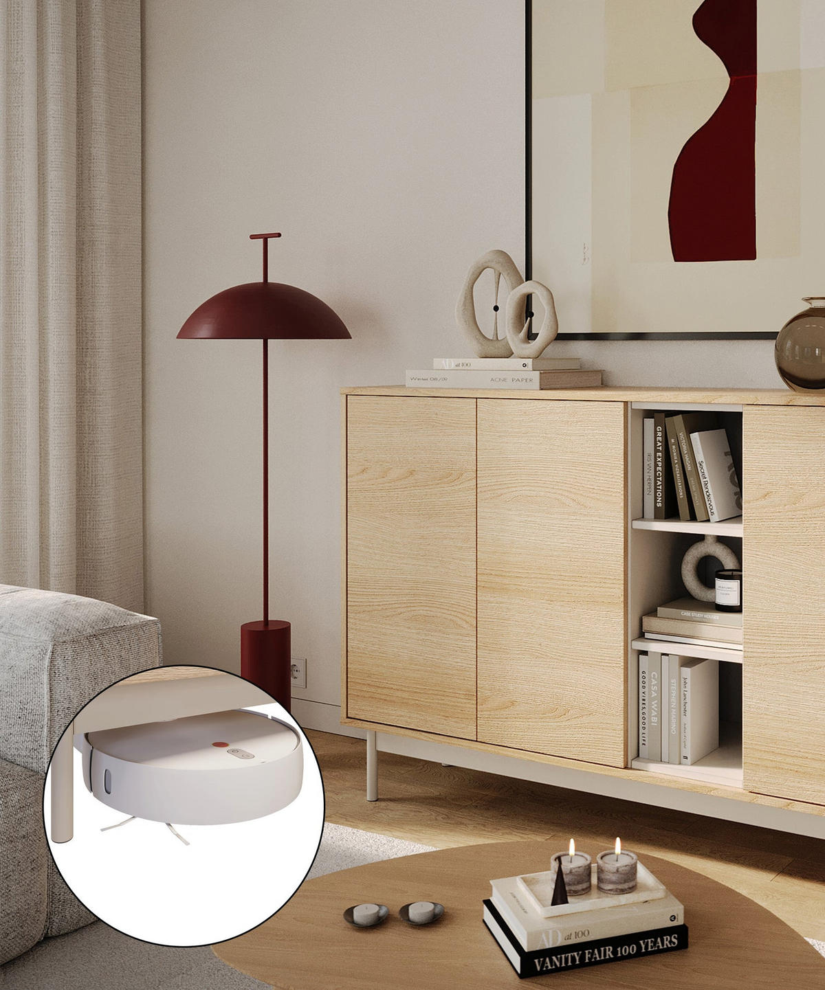 SIDEBOARD Layen Eichenholzoptik Kaschmirgrau 138 cm - Taupe/Beige, Holzwerkstoff/Metall (138/95/39cm) - Selsey