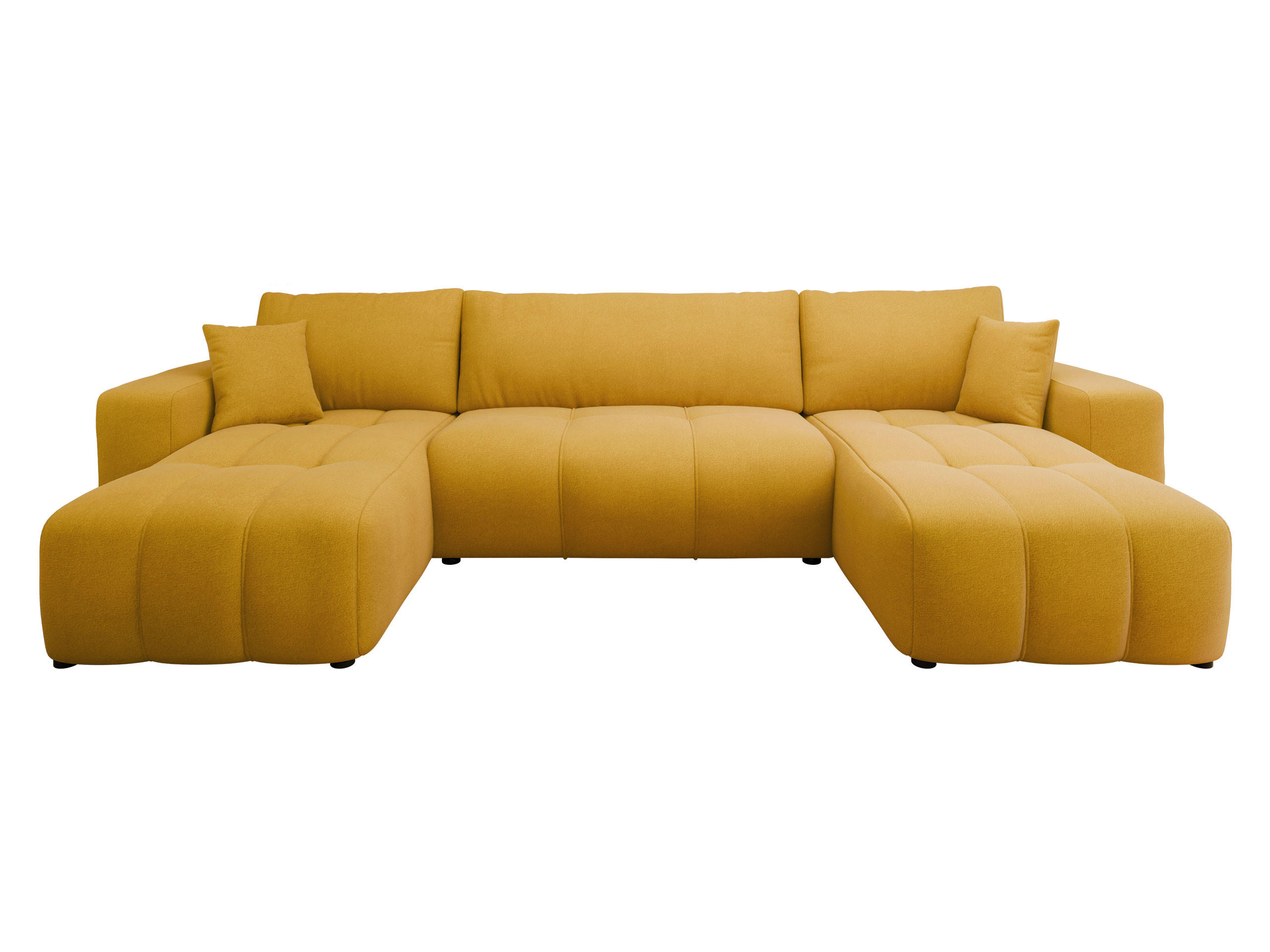 WOHNLANDSCHAFT Furyn U - Gelb/Schwarz, Holz/Kunststoff (312/82/145cm) - MIRJAN24