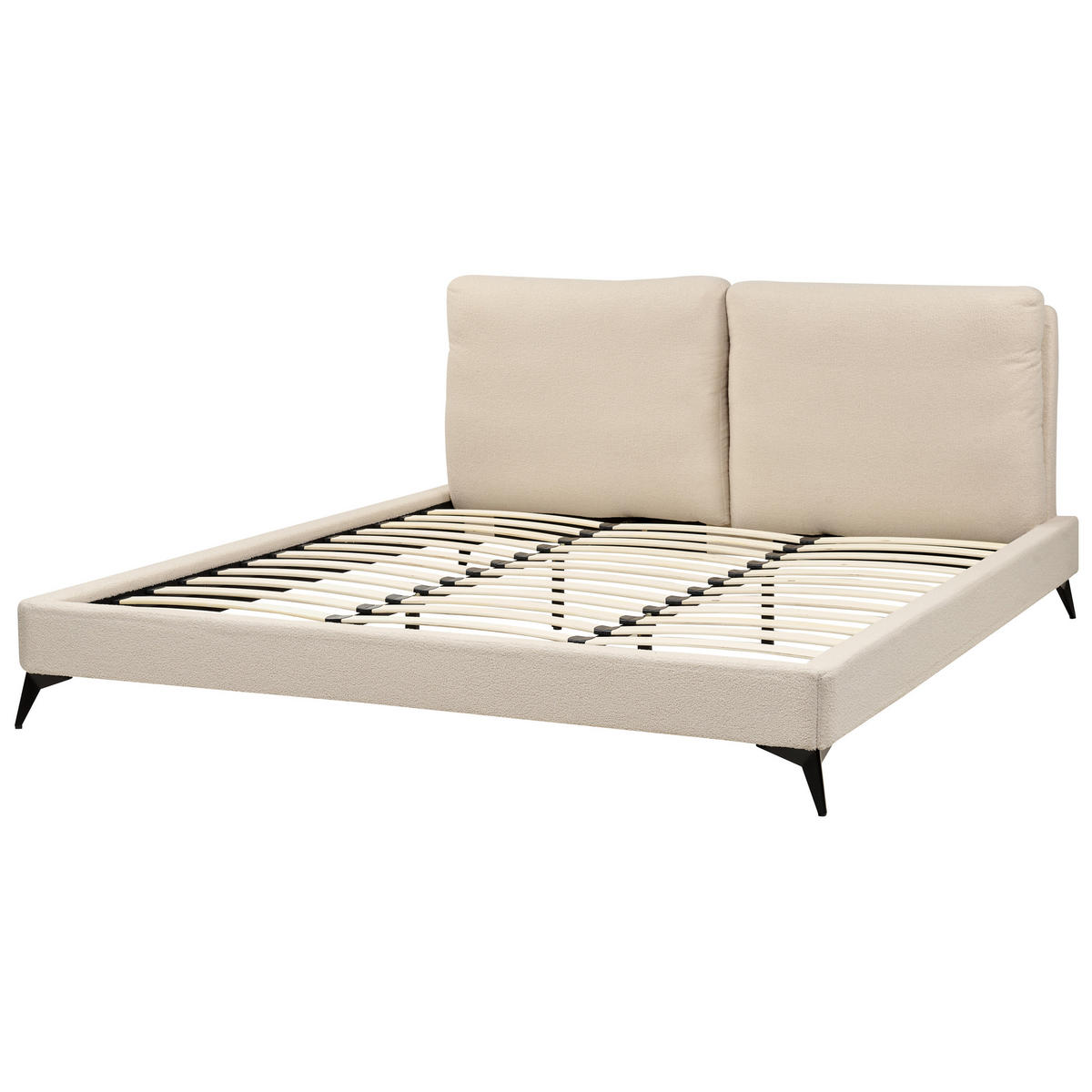 POLSTERBETT 180/200cm Helles Beige Melle - Beige, Textil (180/200cm) - Beliani