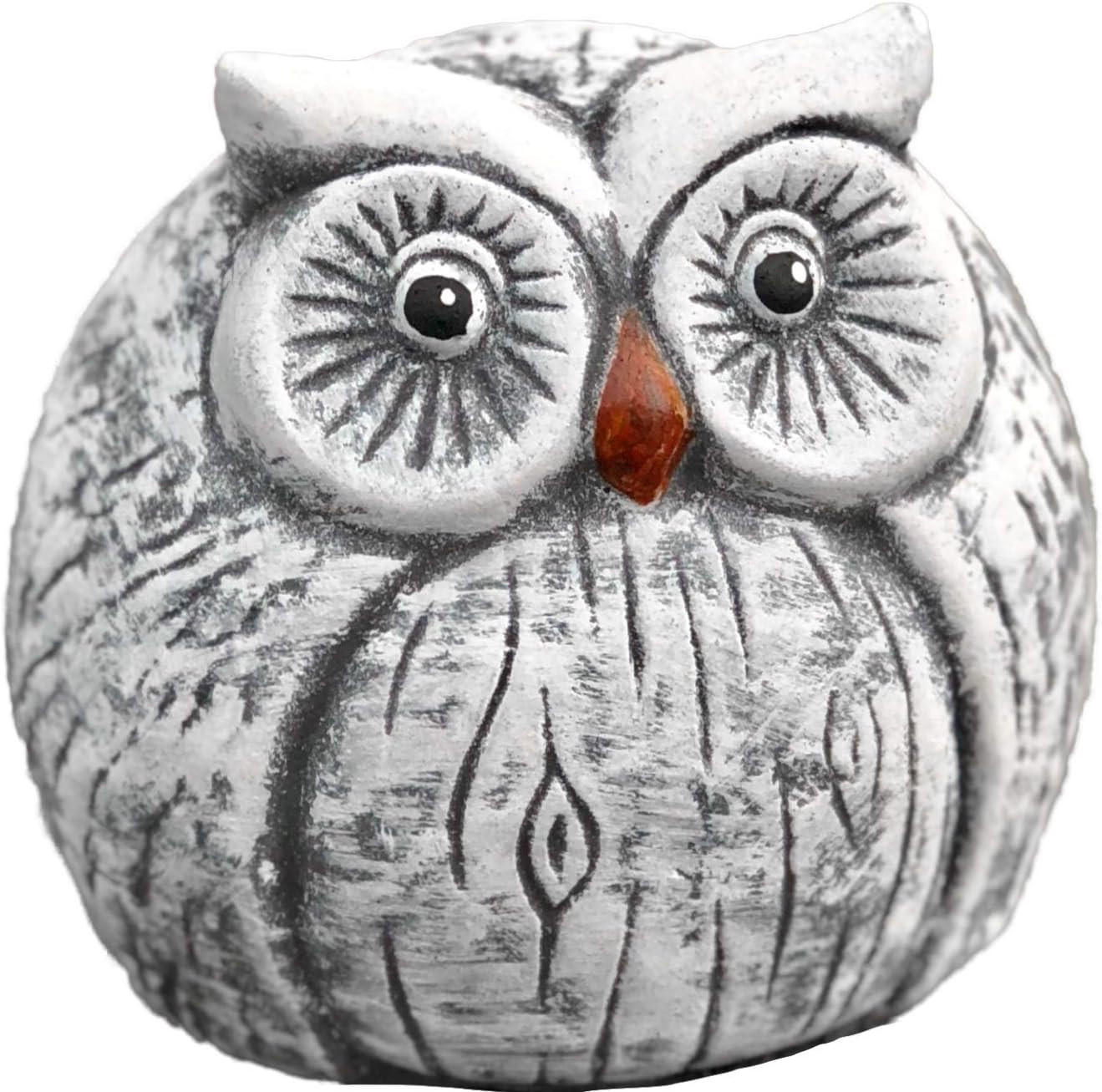 STEINFIGUR Eule Esther, massiver Steinguss, Frostfest - Grau, Stein (12/14/8cm) - stoneandstyle