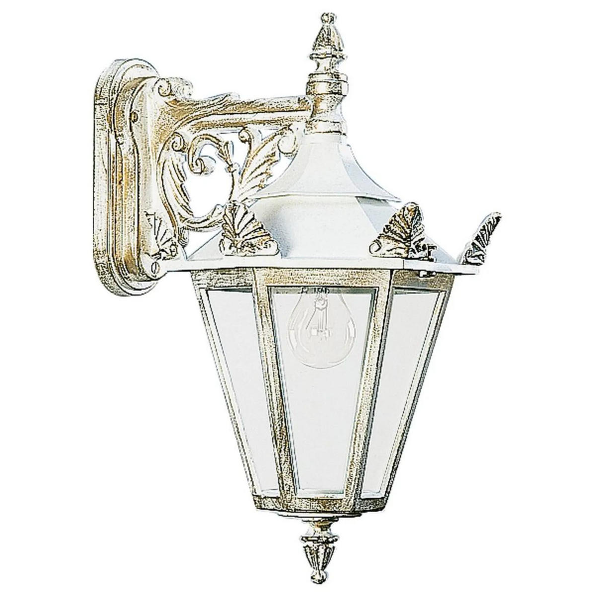 WAND- & DECKENLEUCHTE Weiß - Goldfarben/Weiß, Metall (26/48/26cm) - click-licht