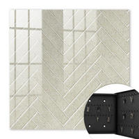 SCHLÜSSELBOX Schwarz 30x30 cm- Türöffnung nach rechts - Beige Fischgrätmuster - Beige, Metall (30/30/5cm) - TULUP