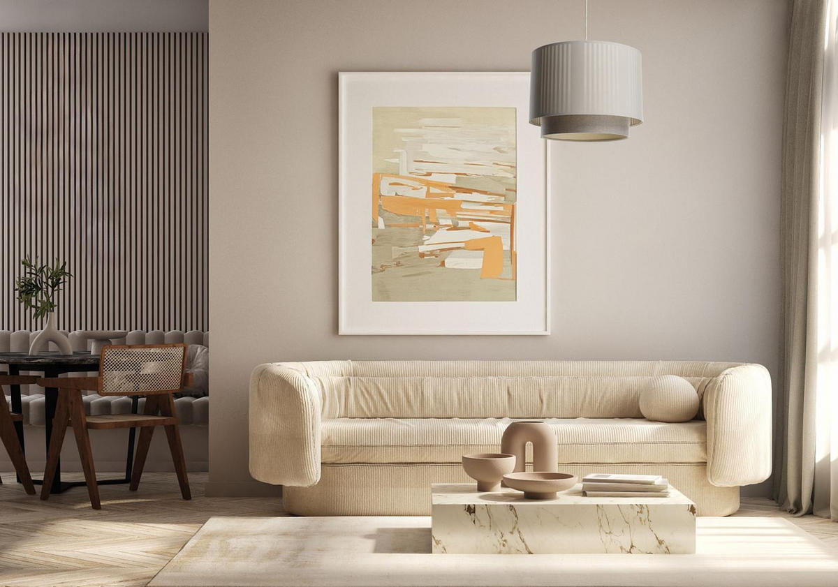 HÄNGELEUCHTE Grau 50/106 cm - Beige/Grau, Kunststoff (36/0.6/106cm) - ONZENO