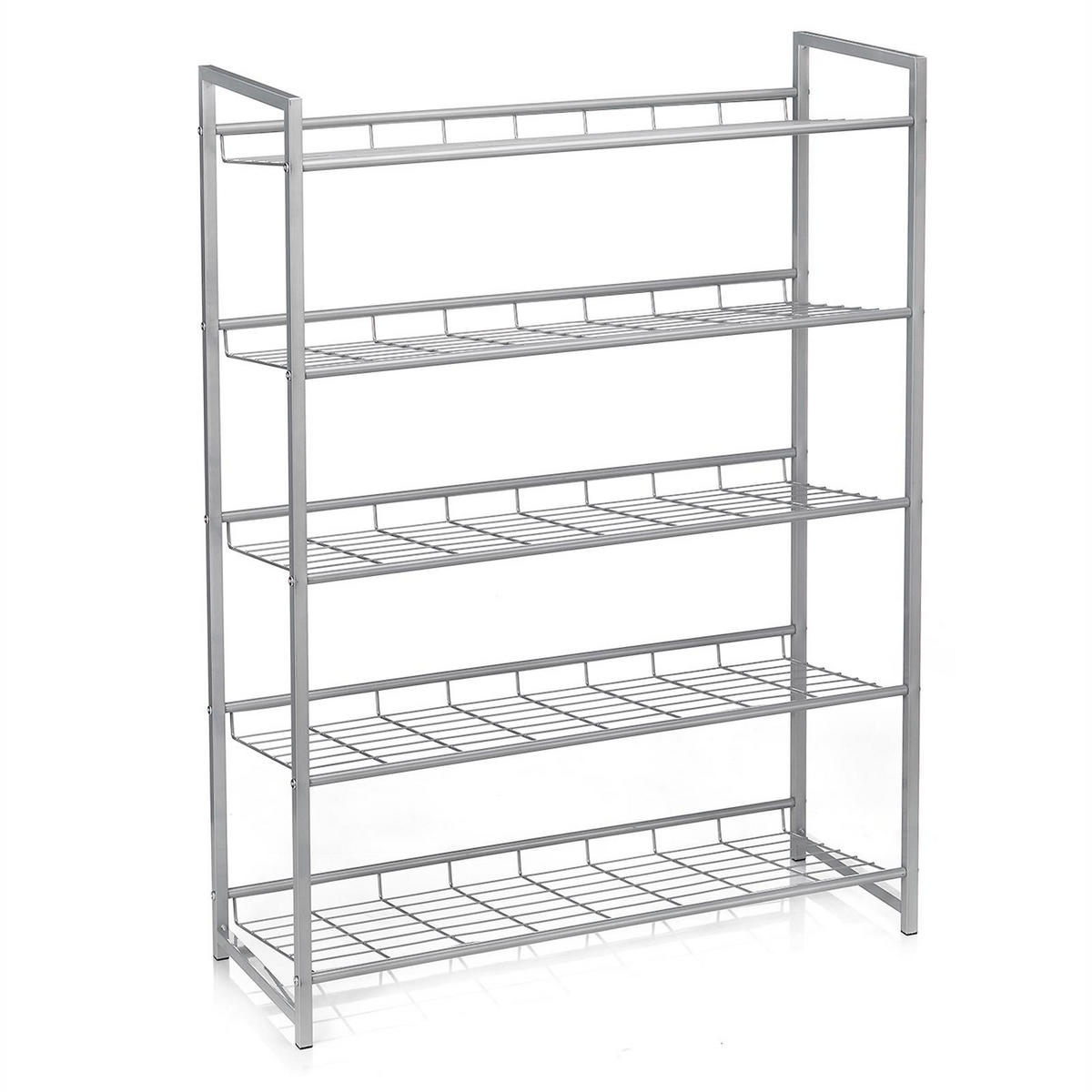 SCHUHREGAL SYSTEM - Silberfarben, Metall (81/107/30cm) - CARO-Möbel
