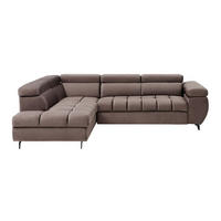 SCHLAFSOFA - 5 Personen - Samt - Taupe - - Taupe, Textil (274/80/204cm) - Vente-Unique