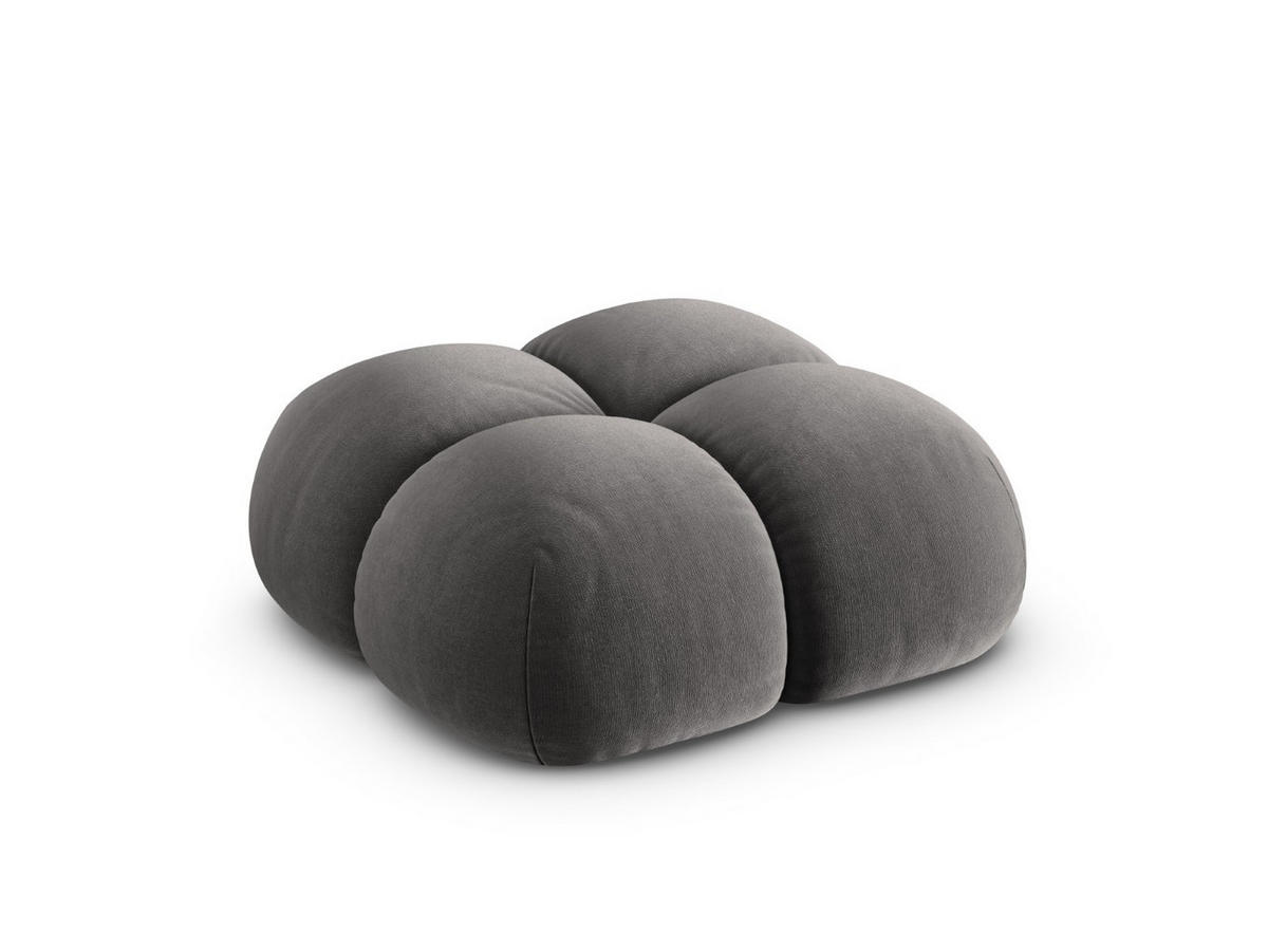POUF Loretto aus Samt grau - Grau, Textil (90/40/90cm) - Cosmopolitan Design