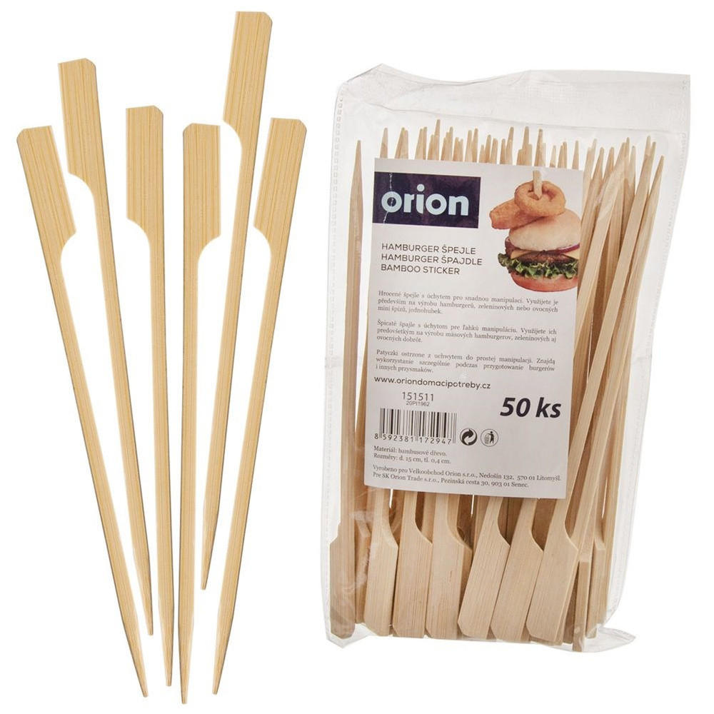 ZAHNSTOCHER für Burger Bambus 15 cm 50 Stück. - Kirschbaumfarben, Holz (15cm) - Orion 