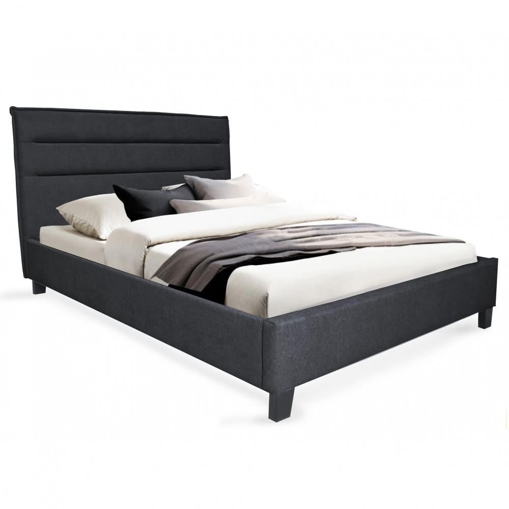 BETT LACANAU mit Lattenrost /140x190 - Dunkelgrau - Dunkelgrau, Holzwerkstoff (140/190cm) - Weber Industries