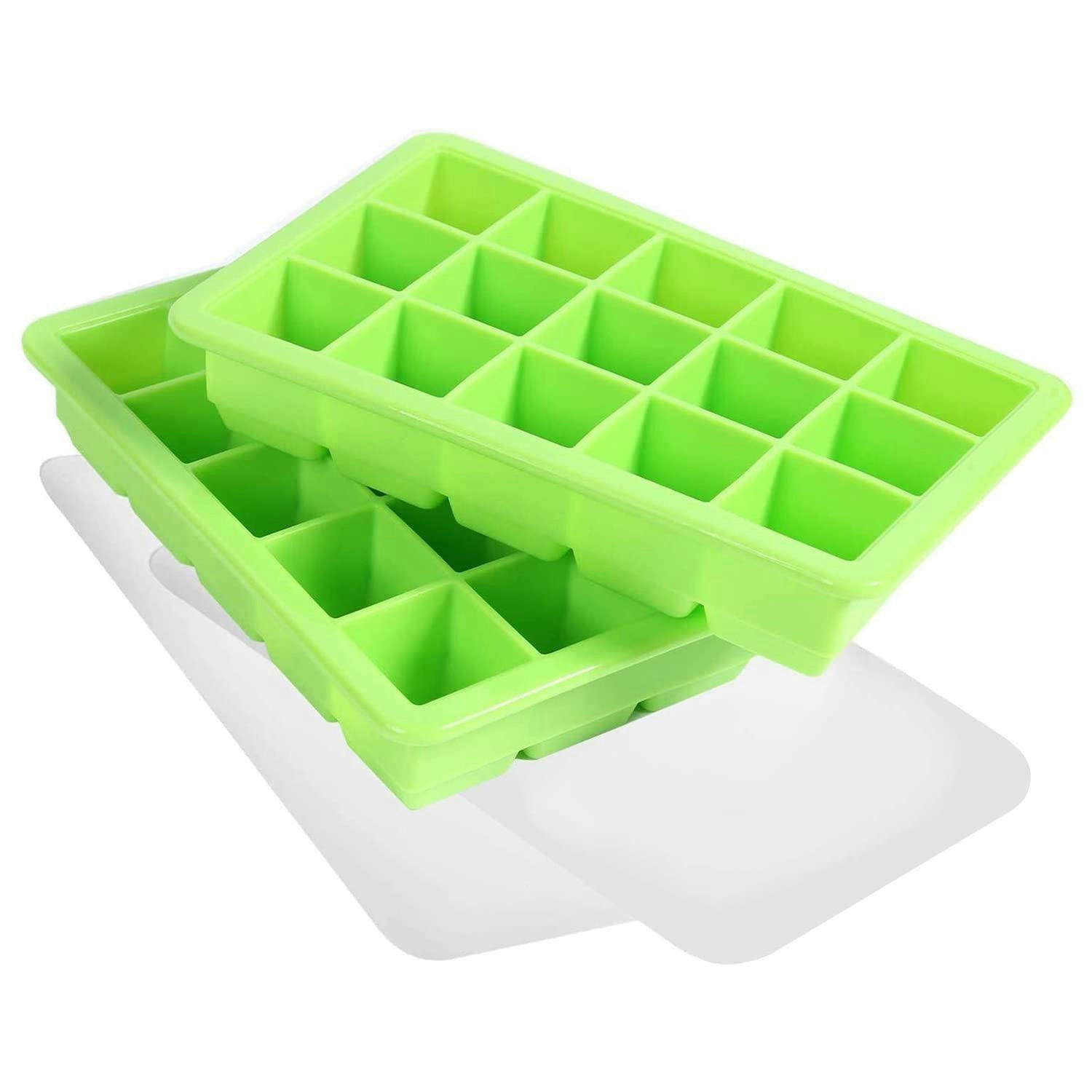 EISWÜRFELFORM 2er Set Silikon Grün - Grün, Kunststoff (1/1/1cm)