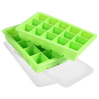 EISWÜRFELFORM 2er Set Silikon Grün - Grün, Kunststoff (1/1/1cm)