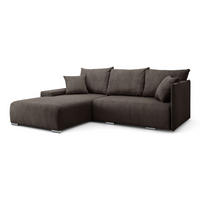 ECKSOFA LAVIO L mit Schlaffunktion und Bettzeugkasten Linke - Graubraun, Textil (246/188cm) - Lookway