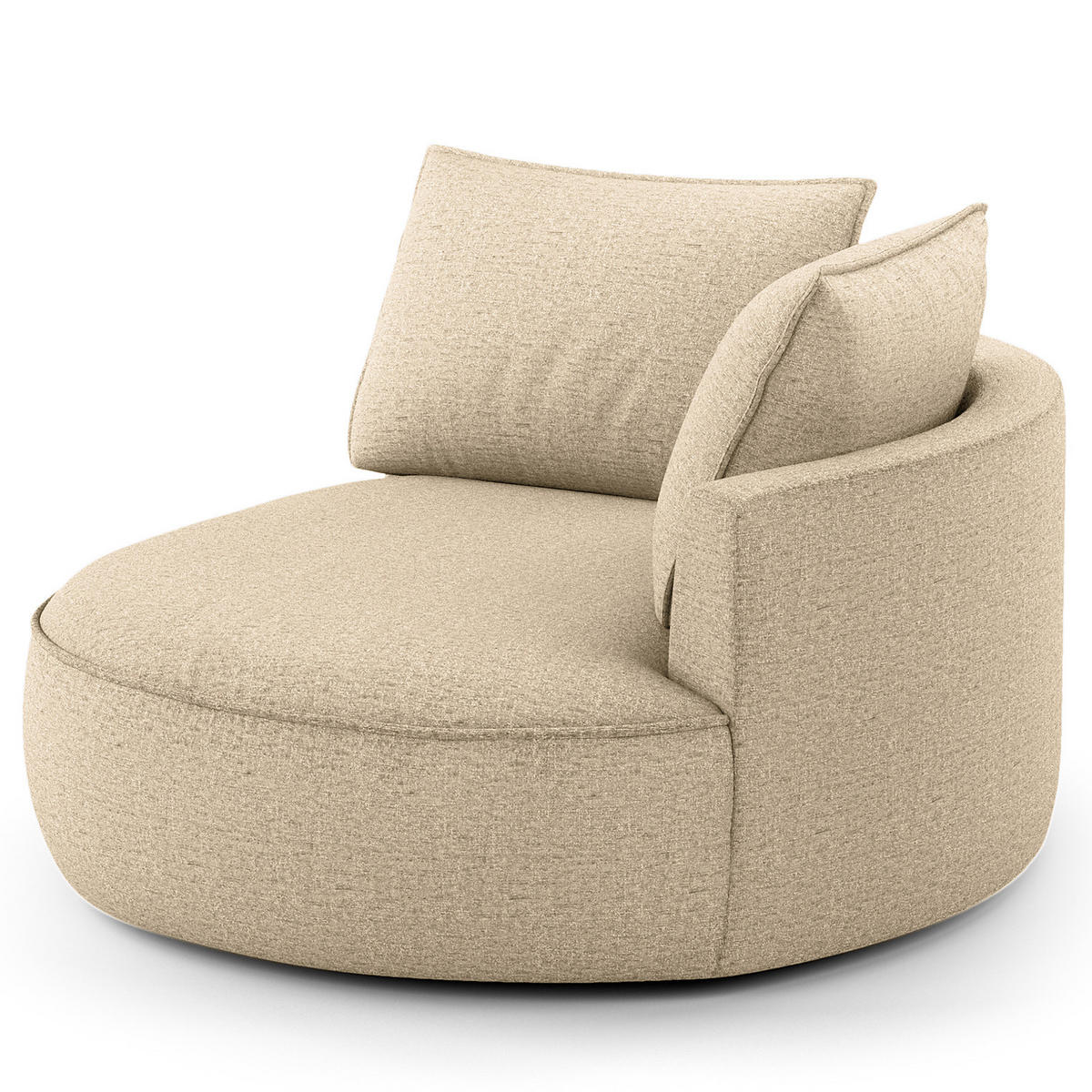 OTTOMANE - modular - Taupe/Schwarz, Kunststoff/Textil (126/82/154cm) - home24