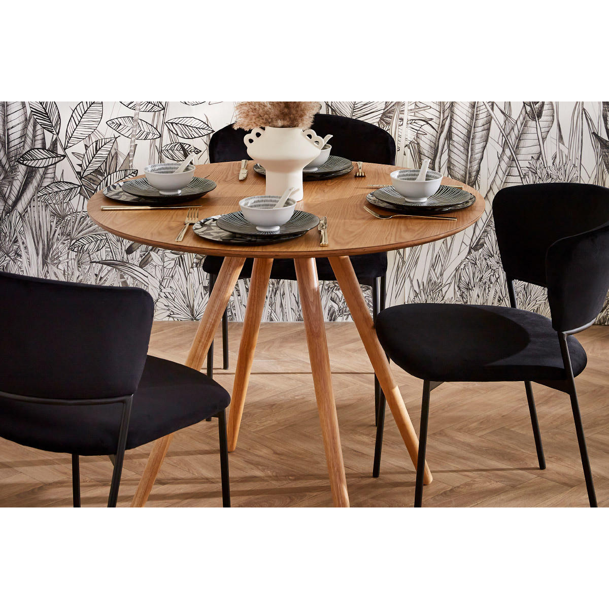 ESSTISCH Rund Eschenholz D90 ARTIK - Naturfarben, Holz (90/90/75cm) - Miliboo