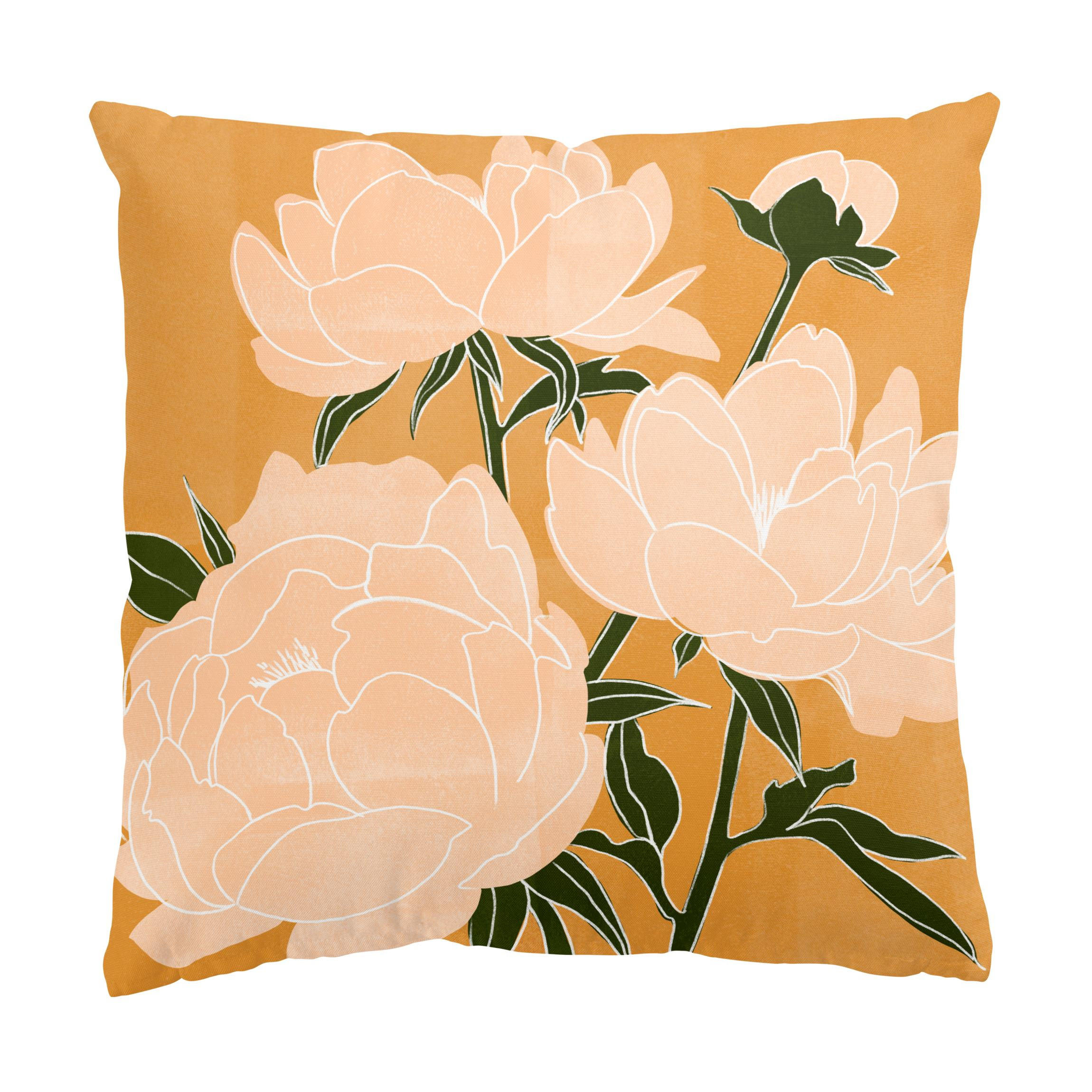 KISSENBEZUG Moderne Pfingstrosen II 50/50 cm - Orange, Textil (50/50cm) - Bilderwelten