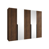 DREHTÜRENSCHRANK Mila II 250 - Nussbaumfarben/Schwarz, Holzwerkstoff/Kunststoff (250/202/52cm) - MIRJAN24
