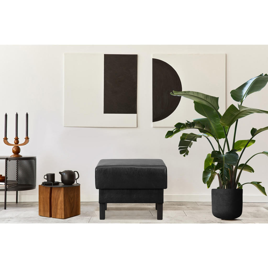 Thumbnail - Konsimo® Sitzhocker, Schwarz, Textil, 58x47x56 cm, Wohnzimmer, Hocker, Sitzhocker