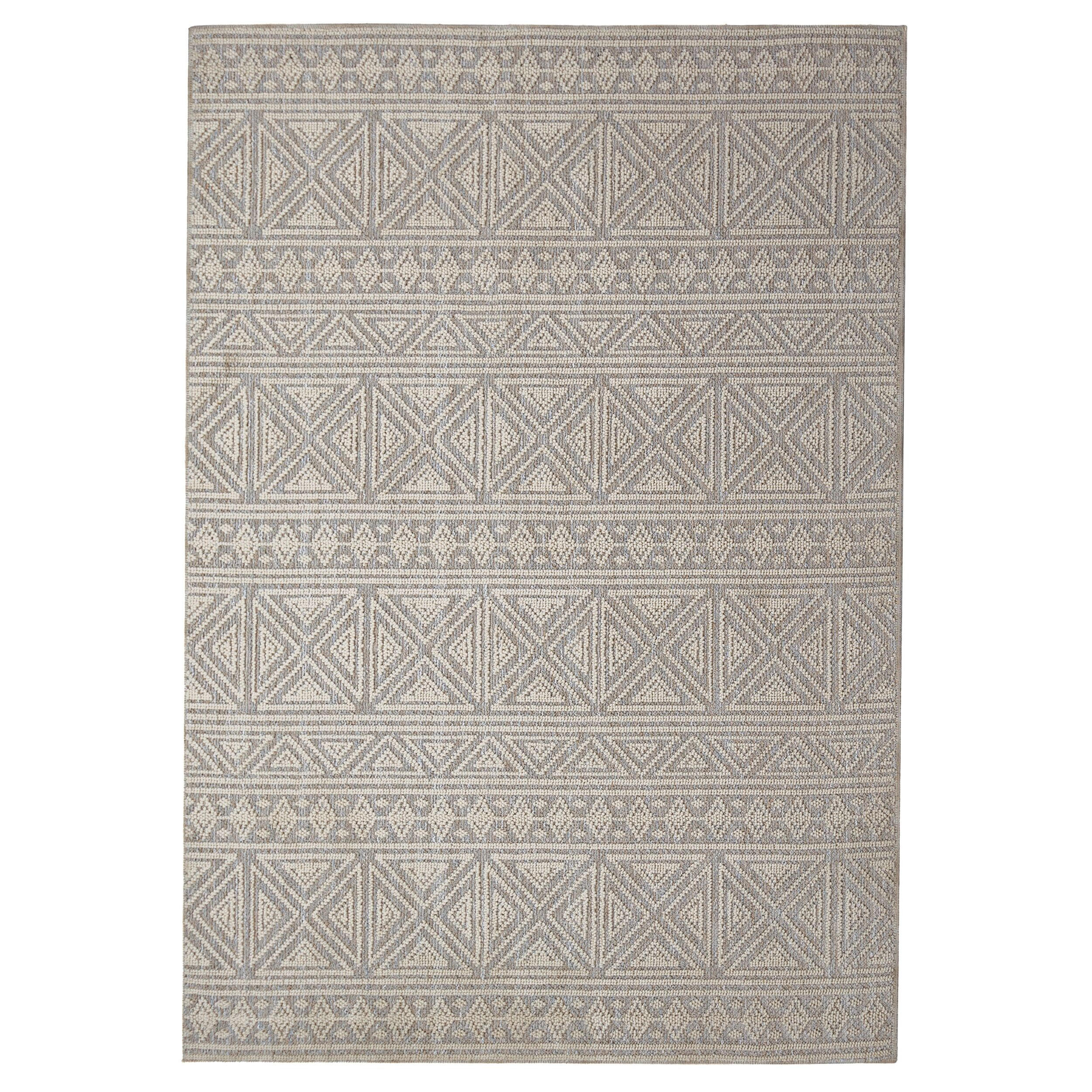 TEPPICH waschbar Ethno Geometrisch, Wohnzimmer schmutzabweisend Grau Rechteckig 194x290 - Grau, Textil (194/290cm) - KADIMA DESIGN